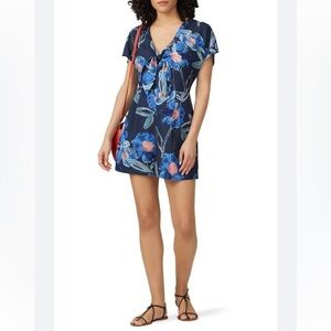 Hutch floral short sleeve v-neck knotted front romper 13774